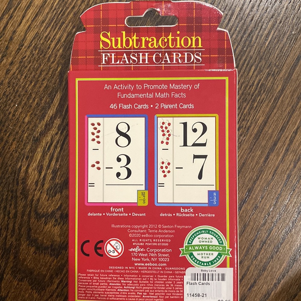 EEBOO Subtraction Flash Cards - Picture 3 of 3